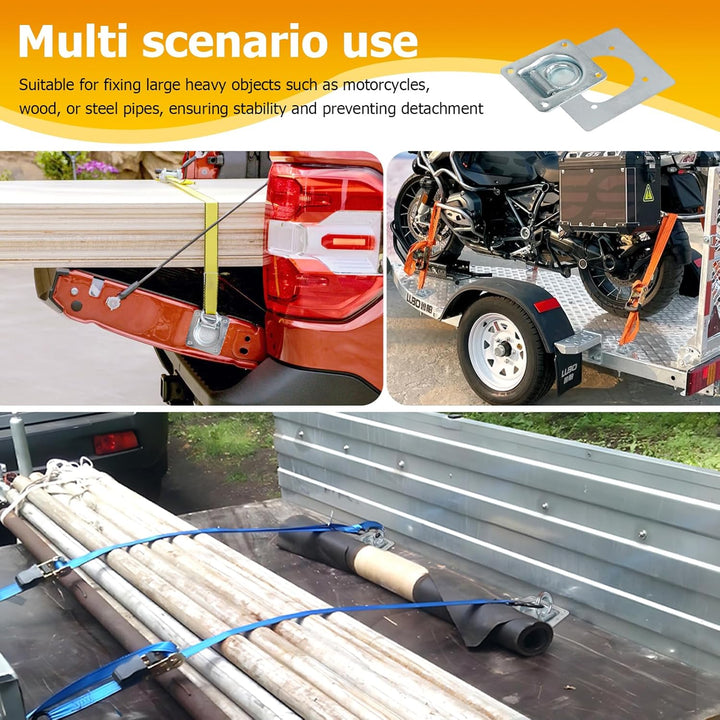 EXLECO 4pcs Zurrösen für Anhänger mit Gegenplatte &amp; Schrauben, Zurrmulden Versenkt Anhängerösen Verz