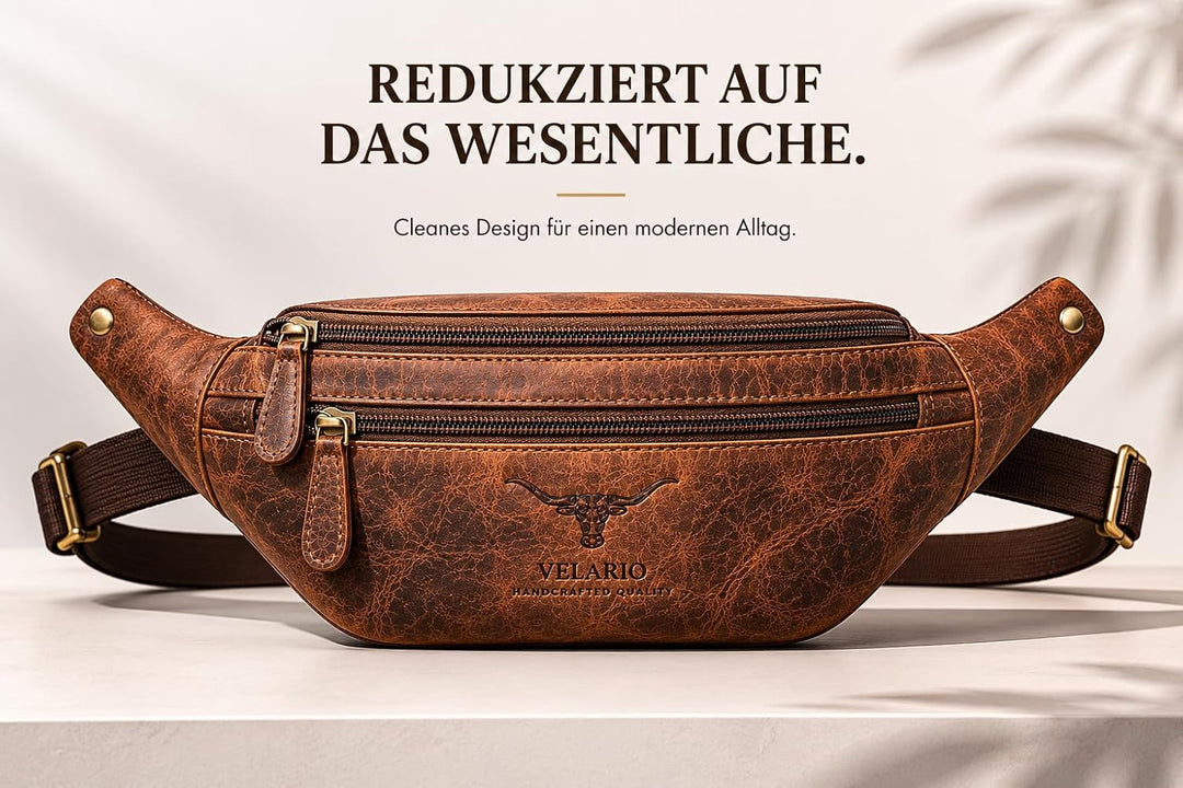 Büffelleder Bauchtasche I Herren, Damen I Echt Leder I Hüfttasche I Tracking