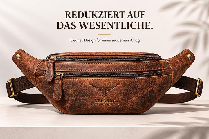 Büffelleder Bauchtasche I Herren, Damen I Echt Leder I Hüfttasche I Tracking