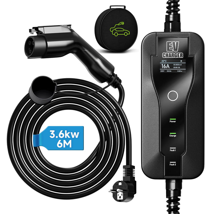 AFYEEV 3.6kw Ladekabel Typ 1, 6M Typ 1 Ladekabel, Ladekabel Elektroauto Typ 1 mit Schuko Stecker Ein