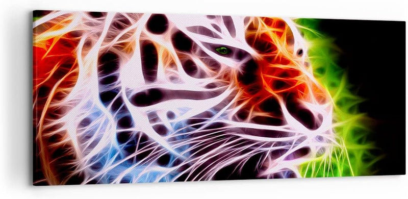 Wandbilder Dekoration Wohnzimmer Afrika aggression tiere tiger Panorama Bilder auf Leinwand 120x50cm