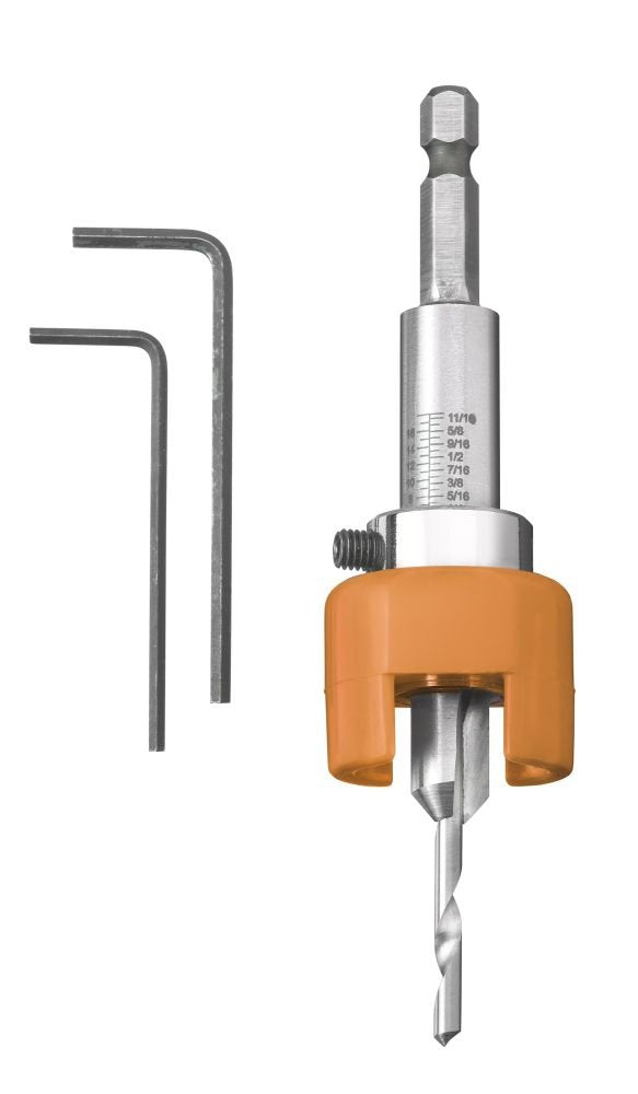 kwb Hartholzbohrer Ø 4 mm aus HSS-M2 mit Senker und verstellbarem Tiefenstopp - Präzises Bohren in H