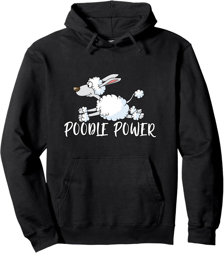 Lustiges Pudel Power Hund Hündchen Kläffer Wau Wau Pullover Hoodie