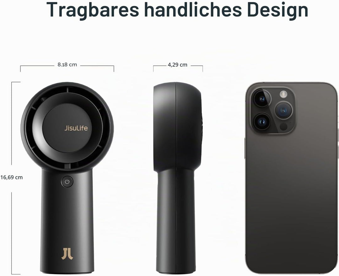 JISULIFE Tragbarer Handheld-Turbo-Ventilator [18 Stunden maximale Kühlzeit], 6000mAh USB wiederaufla