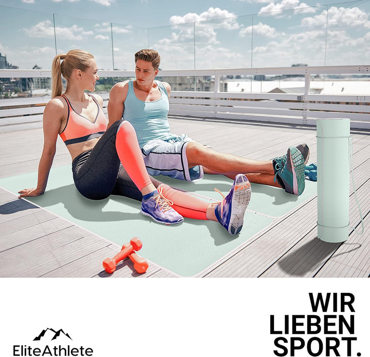 EliteAthlete Yogamatte - Sportmatte - Fitnessmatte - Gymnastikmatte gepolstert &amp; rutschfest für Fitn