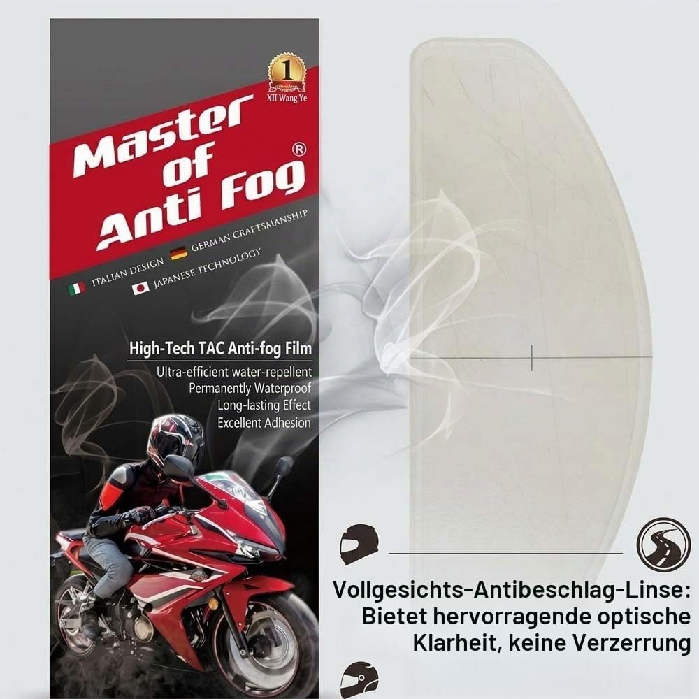 XII WY Motorradhelm-Antibeschlagfolie ultradünn, Motorradhelm-Visier, universeller Visierschutz, Auf