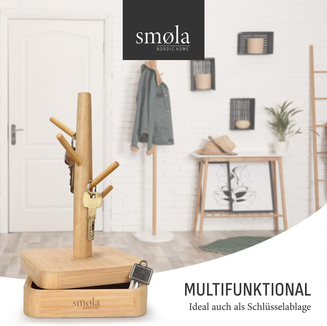 Schmuckbaum aus Holz - 4 Ebenen mit Aufbewahrungsbox - Schmuck Organizer, Schmuckständer für Ketten,