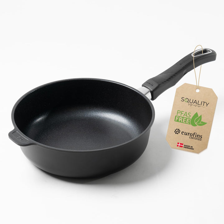 Premium Sauteuse Pfanne 24 cm – PFAS-freie Antihaft Pfanne aus Dänemark | Ofenfest bis 260 °C, induk