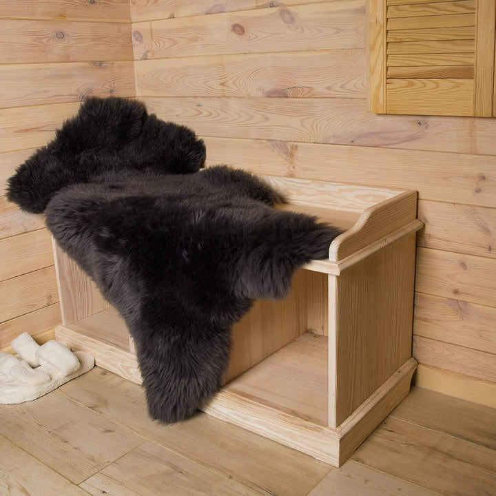 Cakla Lammfell Echt 100-110 cm - Schaffell Echt Gross - Fellteppich - Weich und Flauschig - Fell für