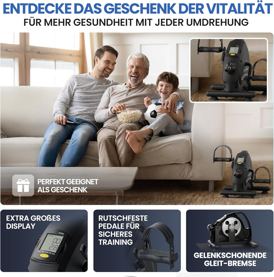 HELDENWERK Pedaltrainer Basic Set - TÜV/GS geprüft inkl. Befestigungsgurt & Anti-Rutschmatte - Arm-
