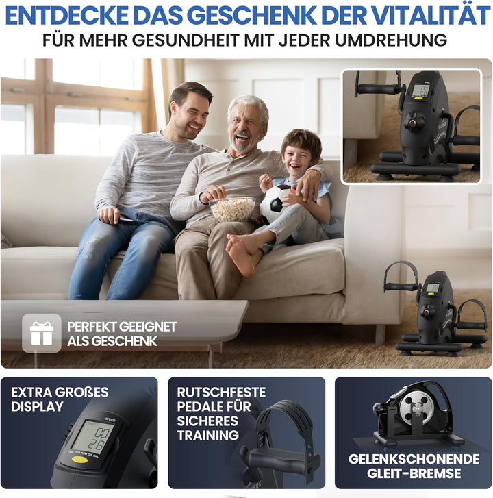 HELDENWERK Pedaltrainer Basic Set - TÜV/GS geprüft inkl. Befestigungsgurt & Anti-Rutschmatte - Arm-
