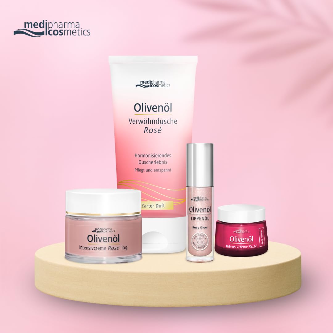 Olivenöl Intensivcreme Rosé Augencreme - Strafft & mildert Falten - Korrigiert Augenringe und Schwel