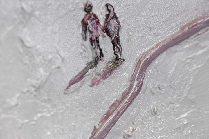 YS-Art Abstrakt Acryl Gemälde auf Leinwand mit Rahmen Weg zur Sonne handgemalt Wandbilder Wohnzimmer