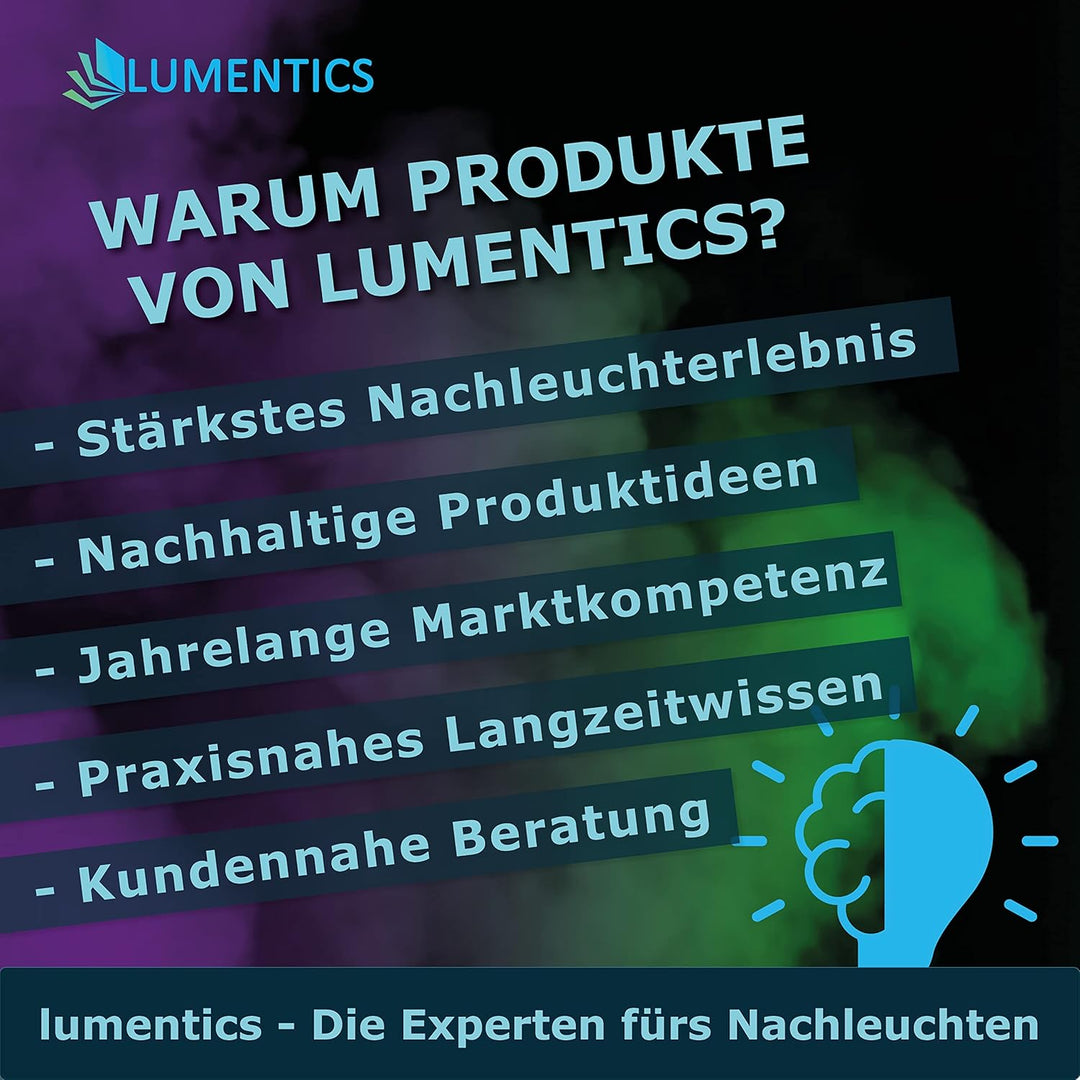 LUMENTICS Glitzer Leuchtfarbe Gelb-Grün 100g - Im Dunkeln leuchtende Farbe - Nachleuchtfarbe mit Gli