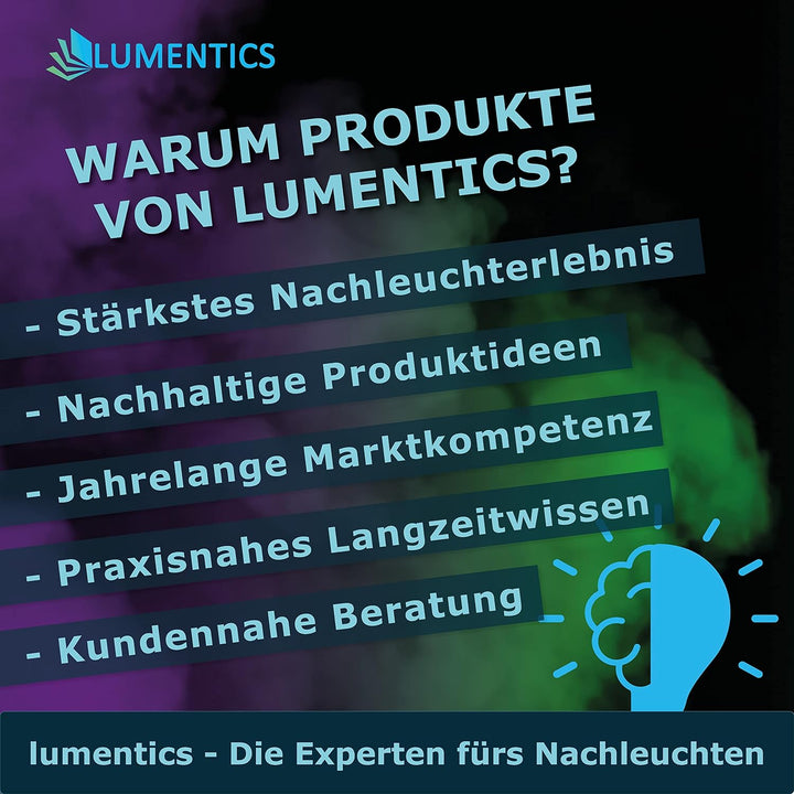 LUMENTICS Premium Leuchtfarbe GelbGrün 100g - Im Dunkeln leuchtende Malfarbe, Nachleuchtfarbe, nachl