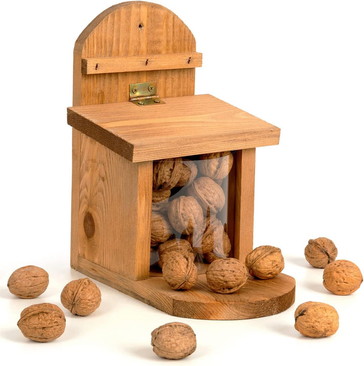 VOSS.garden Eichhörnchen Futterstation Kiefernholz wetterbeständig Futterhaus