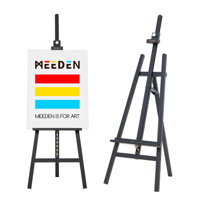 MEEDEN Staffelei Holz gross für Anzeige, Verstellbar von 147 bis 198cm, für Leinwand bis zu 113cm, M