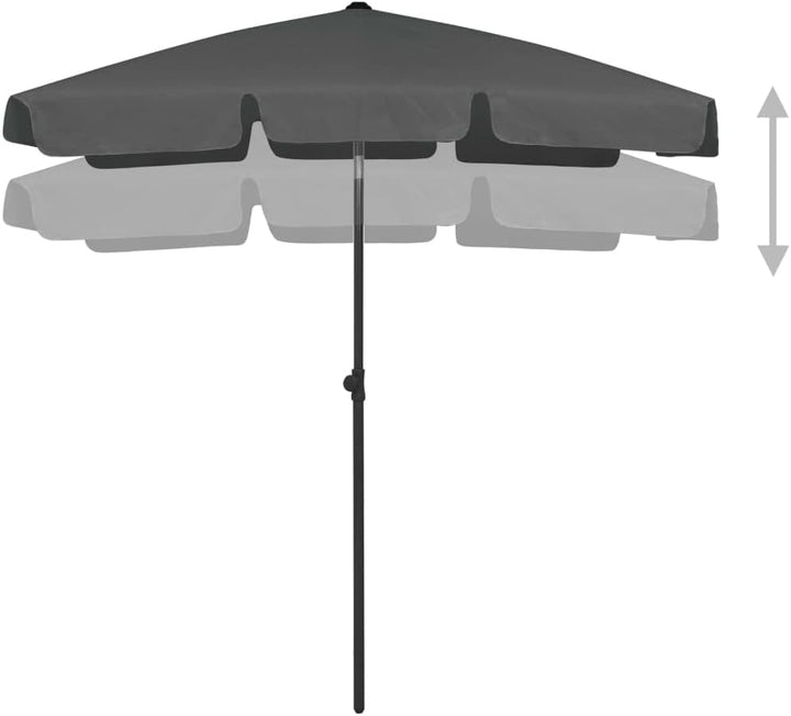 WIFESE Strandschirm Strand Sonnenschirm Gartenschirm Marktschirm UV Beständig Kippbar Höhenverstellb