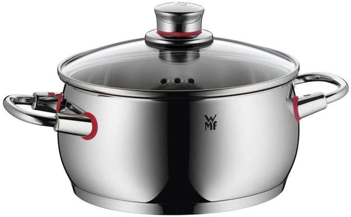 WMF Quality One Topfset Induktion 4-teilig, Kochtopf Set mit Glasdeckel, Cromargan Edelstahl poliert