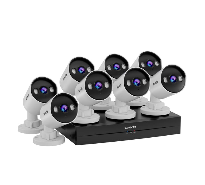 Tenda PoE Überwachungskamera Set Aussen, 8X 4MP CCTV Camera Outdoor + 1TB HDD + NVR (Unterstützt bis