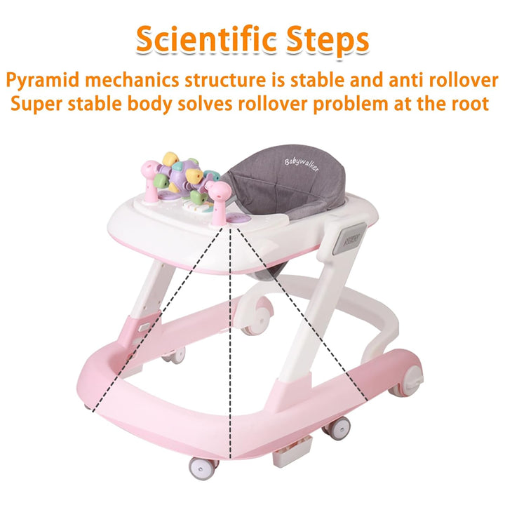 OHMG 4-in-1 Lauflernhilfe für Babys mit interaktivem Multiaktivitätstablett mit abnehmbarer Musik, h