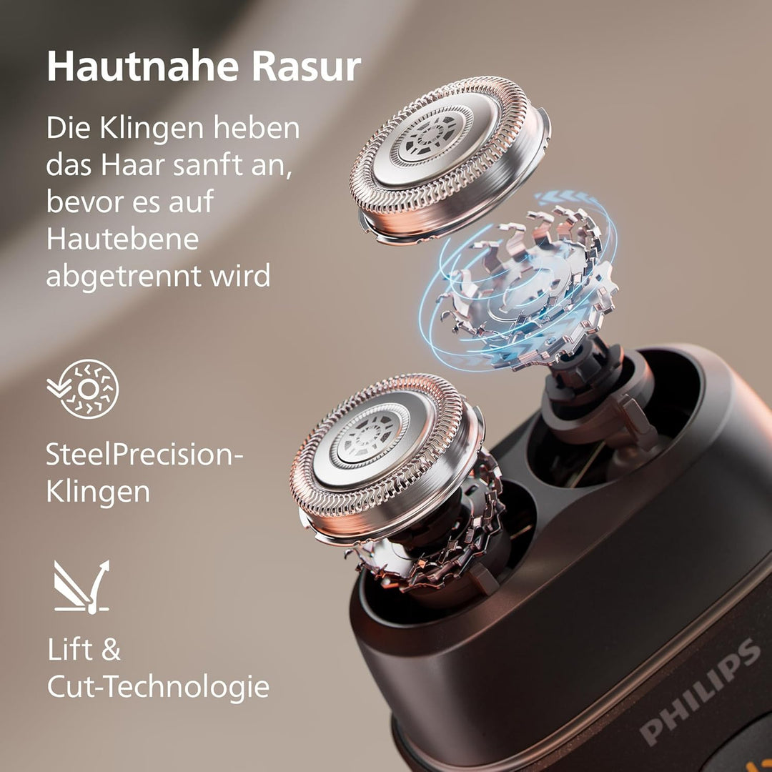 Philips Rasierer Series 500 - kompakter Elektrorasierer, Lift & Cut-System, SteelPrecision-Klingen,
