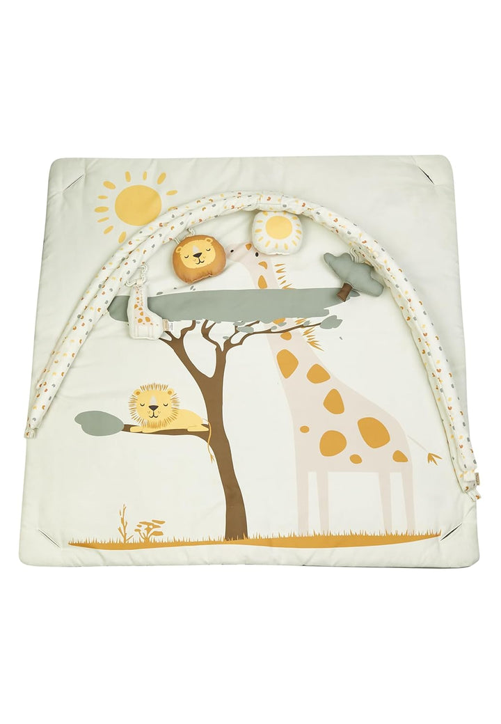 Sterntaler Spielbogen Giraffe & Löwe – weiche Spieldecke mit Druckmotiv – abnehmbare Spielfiguren mi