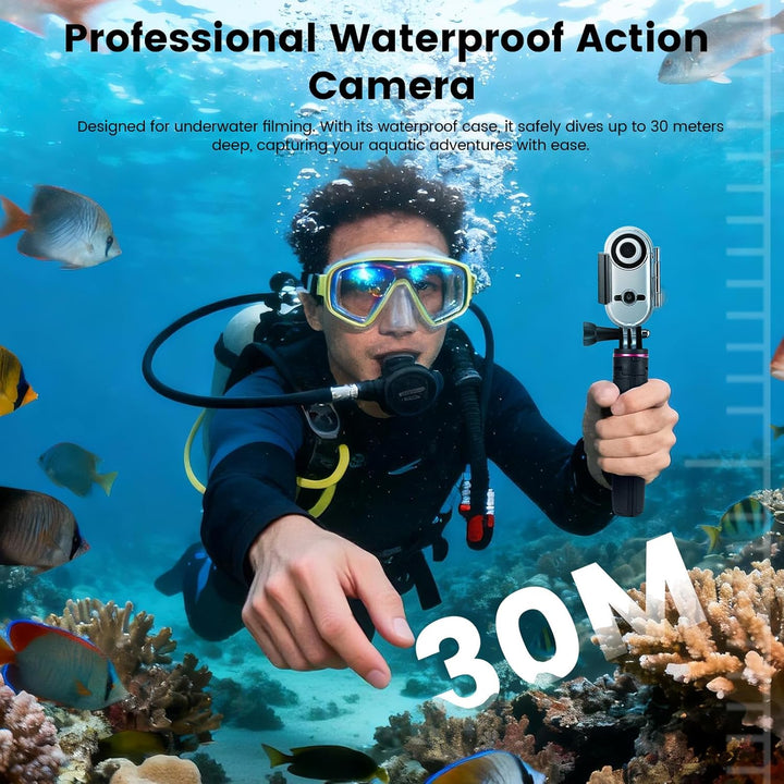 Multifunctional Mini Action Cam WiFi, 4K Bodycam körperkamera,Actionkamera mit 64 GB Speicherkarte,