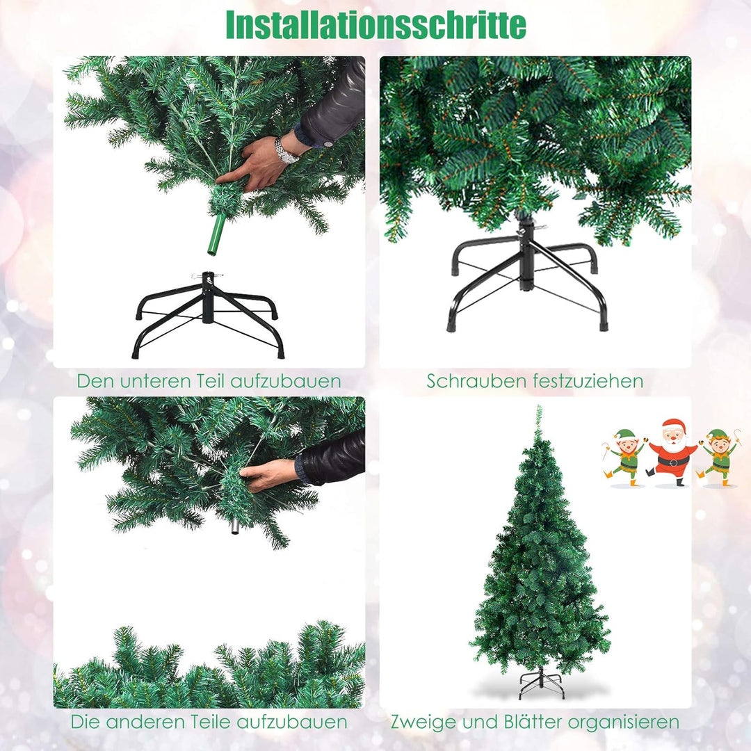 GOPLUS 150/180/210/240cm Weihnachtsbaum Grün, Festliche Weihnachtdekoration für Zuhause, Grüner Tann