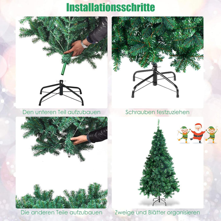 GOPLUS 150/180/210/240cm Weihnachtsbaum Grün, Festliche Weihnachtdekoration für Zuhause, Grüner Tann