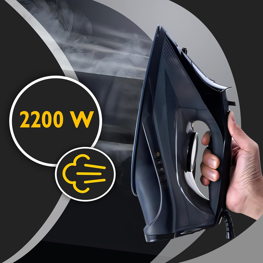 Retoo Bügeleisen 2200 Watt Profi Dampfbügeleisen, 450ml Wassertank, Keramik-Bügelsohle, Selbstreinig