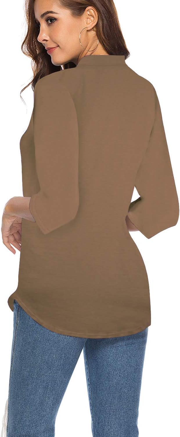 CEASIKERY Damen Shirt Tunic Shirt Tunic S Braun, S Braun