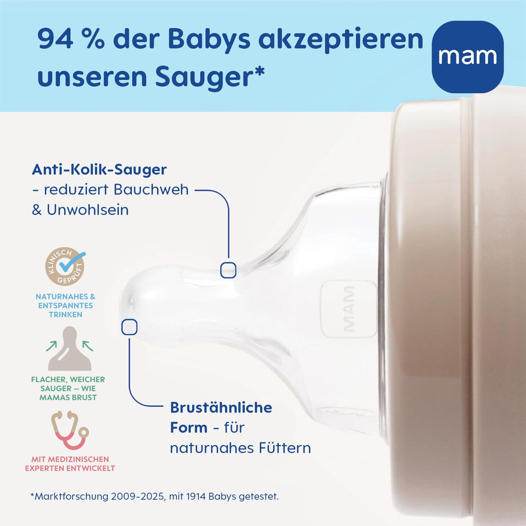 MAM Easy Start Anti-Colic Combi-Set, 0+ M, beige