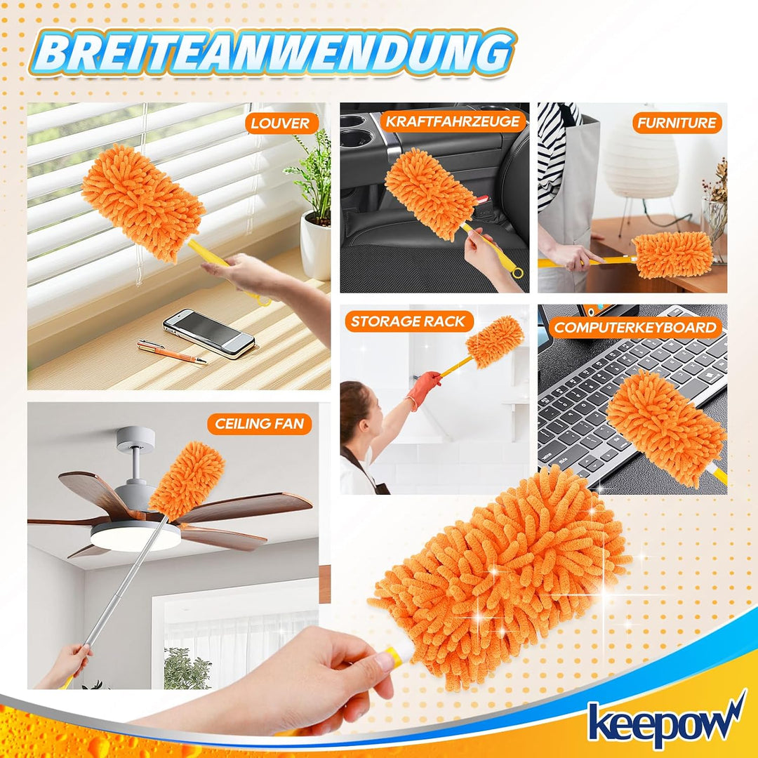 KEEPOW 8 Stück Staubwedel Waschbar für Swiffer Staubmagnet Nachfüllpack – Wiederverwendbar Tücher fü