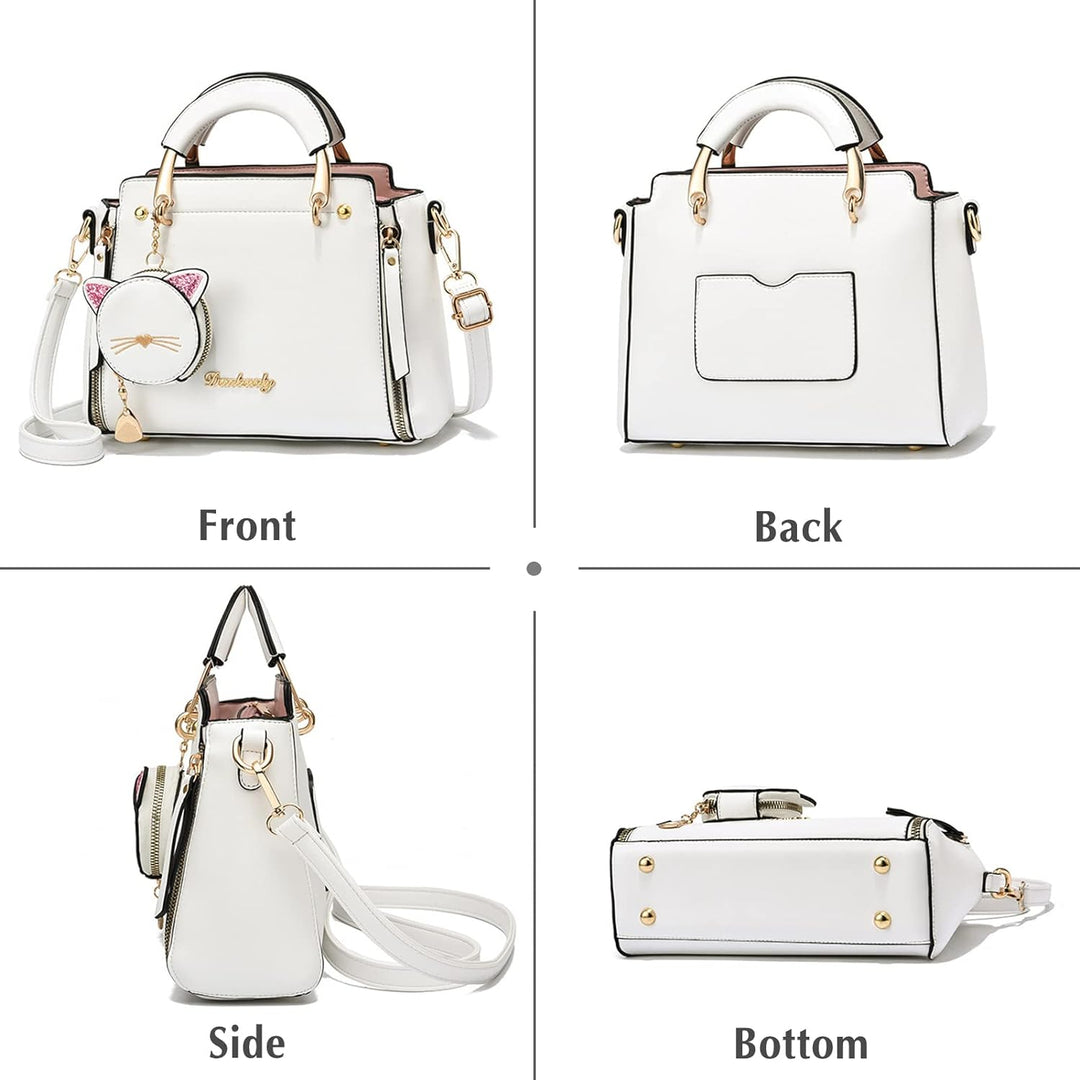PORRASSO Damen Handtasche Süsse Umhängetasche Henkeltaschen Frauen Wasserdicht PU Leder Schultertasc
