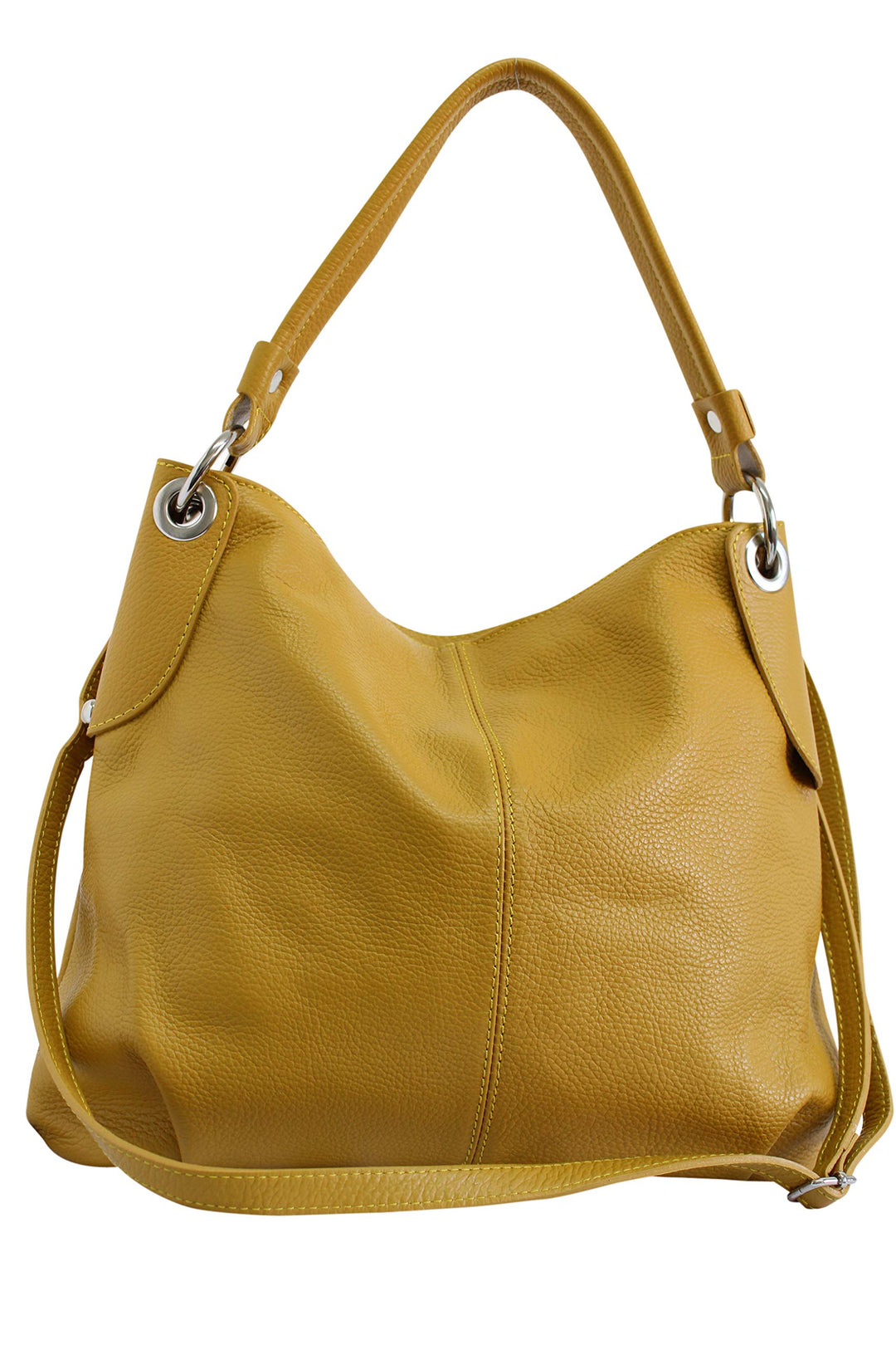 AMBRA Moda Damen echt Ledertasche Handtasche Schultertasche Beutel Shopper Umhängtasche GL012 Gelb,