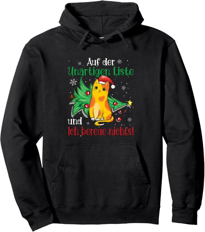Auf Der Unartigen Liste Weihnachten Weihnachtspulli Katzen Pullover Hoodie