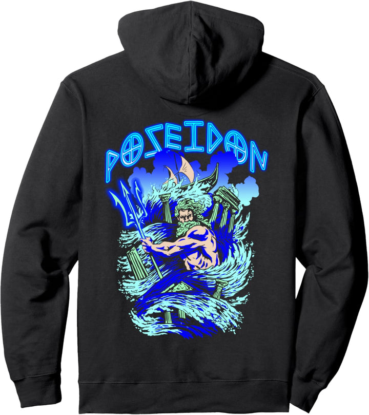 Poseidon Antike griechische Gott Mythologie Vaporwave Pullover Hoodie