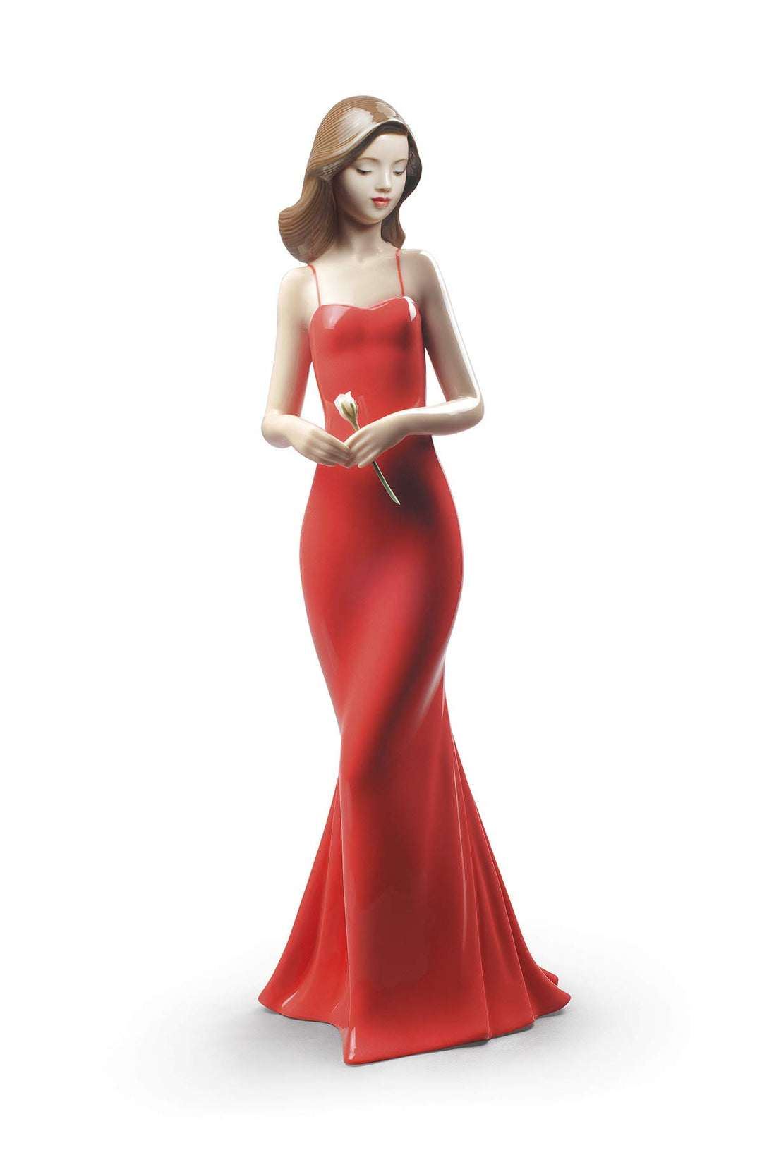 NAO Figur Die Eleganz von Einer Rose, Frau aus Porzellan Geblümt, Geblümt