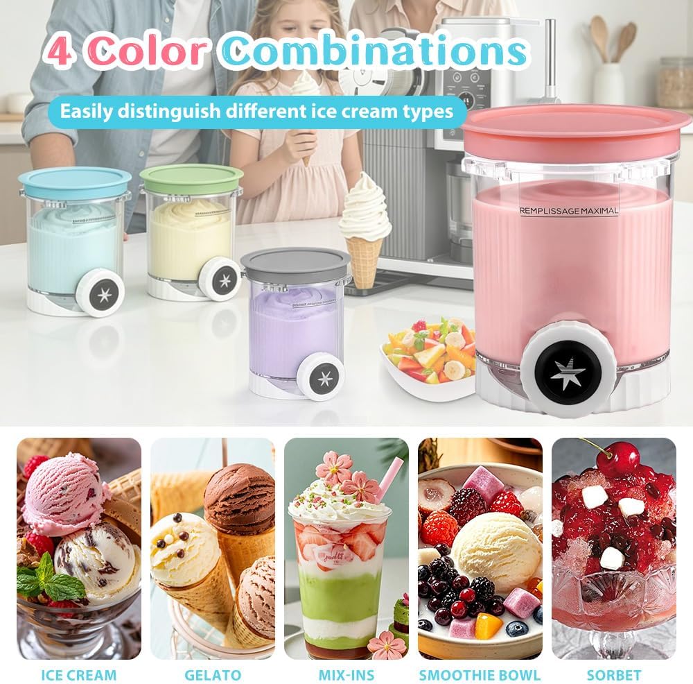 Behälter Kompatibel mit Ninja Swirl Creami, 4 Stück 16oz Behälter für Ninja Creami Swirl, Tubs Zubeh