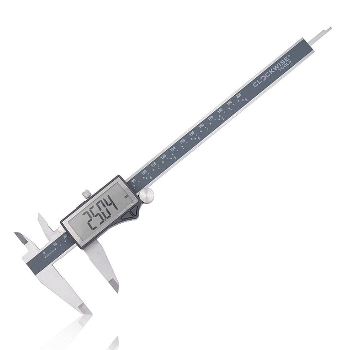 Clockwise Tools DCLR-0805 Elektronischer Digitaler Mikrometer Messschieber Zoll/metrisch/Brüche 0-8