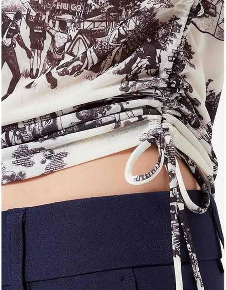 HUGO Damen Dafuxia Jersey Top XS Open Miscellaneous980, XS Open Miscellaneous980