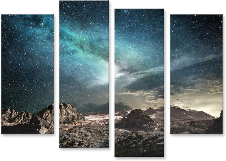 islandburner Bild auf Leinwand Milchstrasse In Der Morgendämmerung In Einer Berglandschaft Bilder Wa
