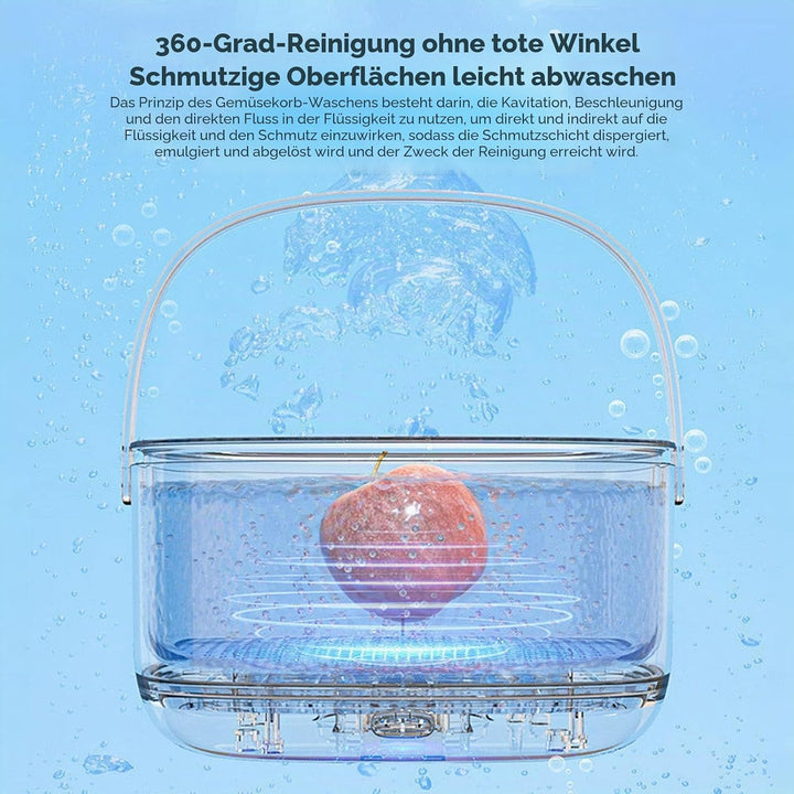 Obst -Gemüse -Waschmaschine, Obst -Gemüsereiniger -Gerätsreiniger mit einem Knopfstart für Obst, Gem