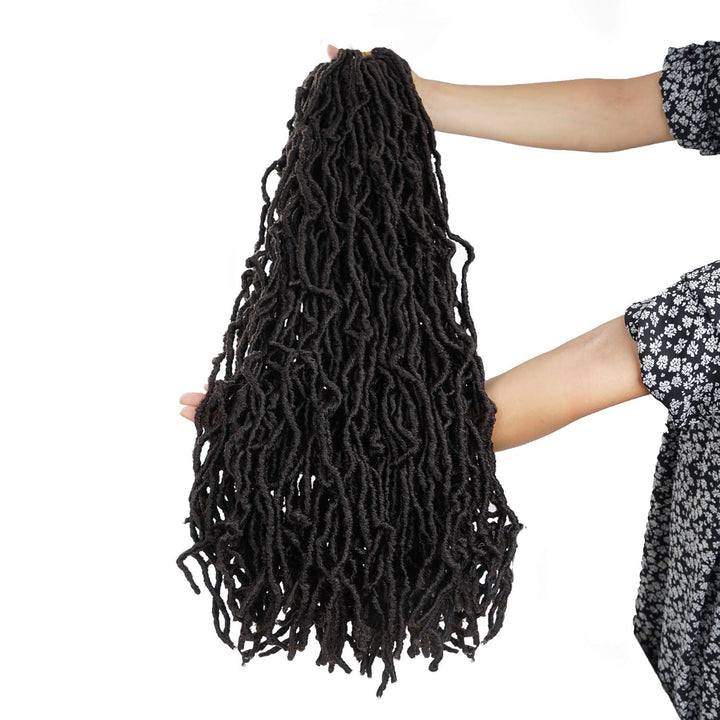 Beyond Beauty 6 Packungen 24Zoll vorgeschlungene Nu Faux Locs Häkelhaar, weiche Dreadlocks, Flechtha