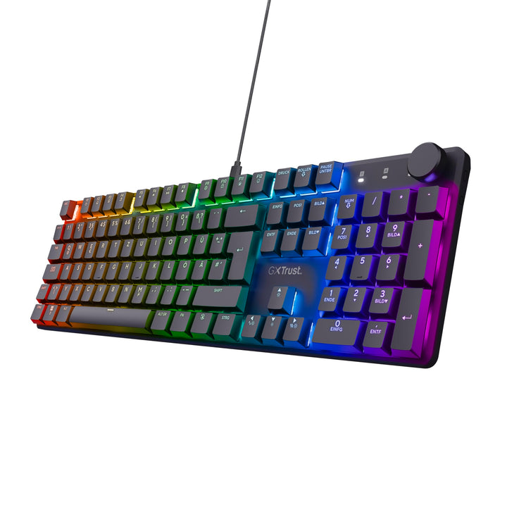 Trust Gaming GXT 866 Torix Mechanische Tastatur Deutsches QWERTZ Layout, Huano-Switches, Flache Tast