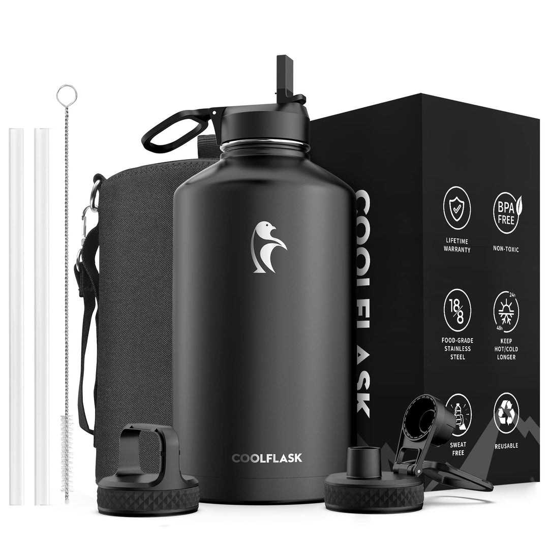 Coolflask Isolierte Wasserflasche, Doppeltes Vakuum Auslaufsicher, Leicht zu reinigen, Wasserflasche