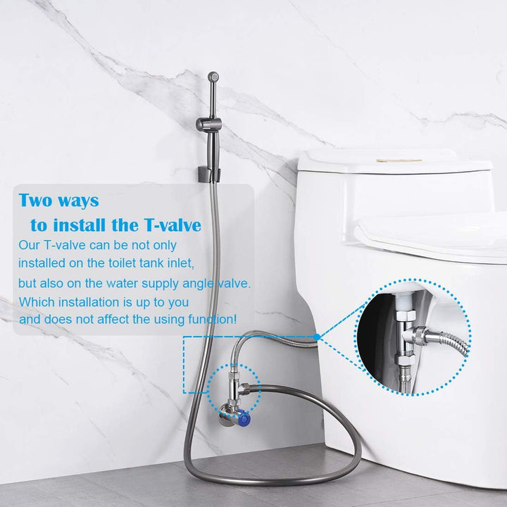 Bidet Handbrause Set SonTiy Toilette Bad Bidet Aufsatz Waschen Duschkopf mit Einstellbarem Druck &Ha