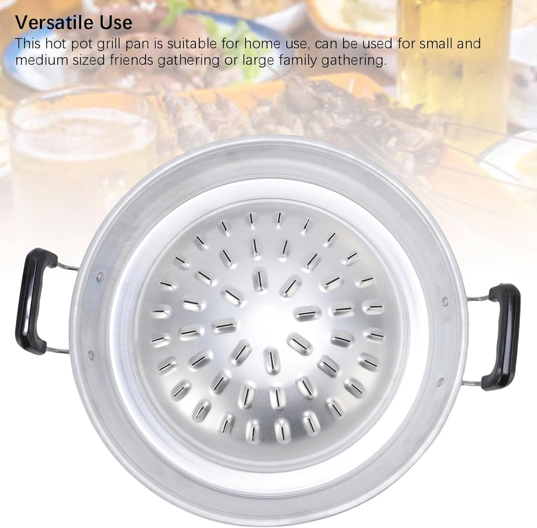 Thai Korean BBQ Grill Pfanne, 2 in 1 Sogar Heizung Heisstopf Grill Holzkohlewanne Eisen -Grillschale