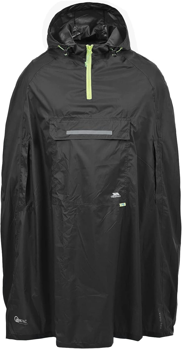Trespass Kompakt Zusammenrollbarer Qikpac Poncho S Schwarz, S Schwarz